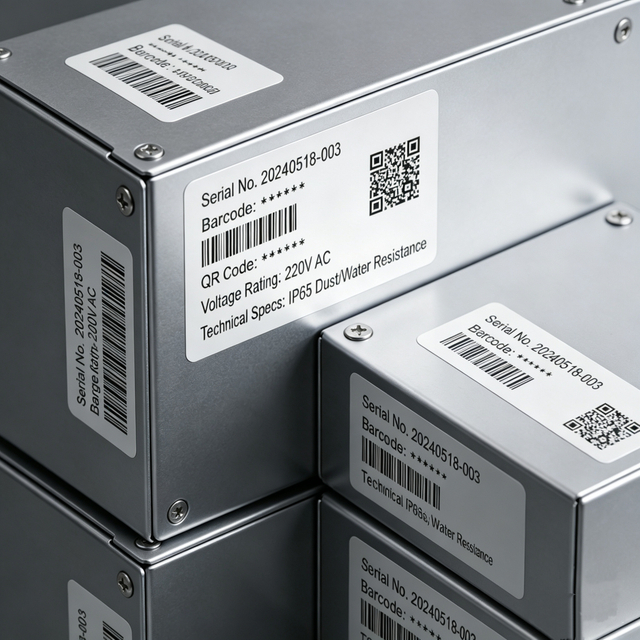 ПЭТ-этыкеткі для электрычнага абсталявання для звыштонкіх высокатэмпературных і трывалай ідэнтыфікацыі