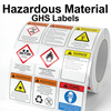 Printed Strong Adhesive PET Hazardous Material And GHS Labels Solvent Resistance And Extreme Weather