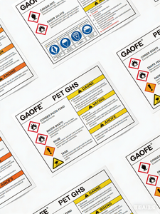 Printed Strong Adhesive PET Hazardous Material And GHS Labels Corrosive/Flammable Warning Stickers