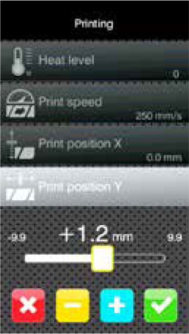 Print positions Y