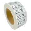 Matte Silver Polyester Barcode & QR Code Label Permanent Adhesive & Abrasion-Resistant