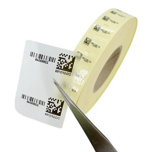 Transparent Polyester Barcode And QR Code Labels Premium Clarity