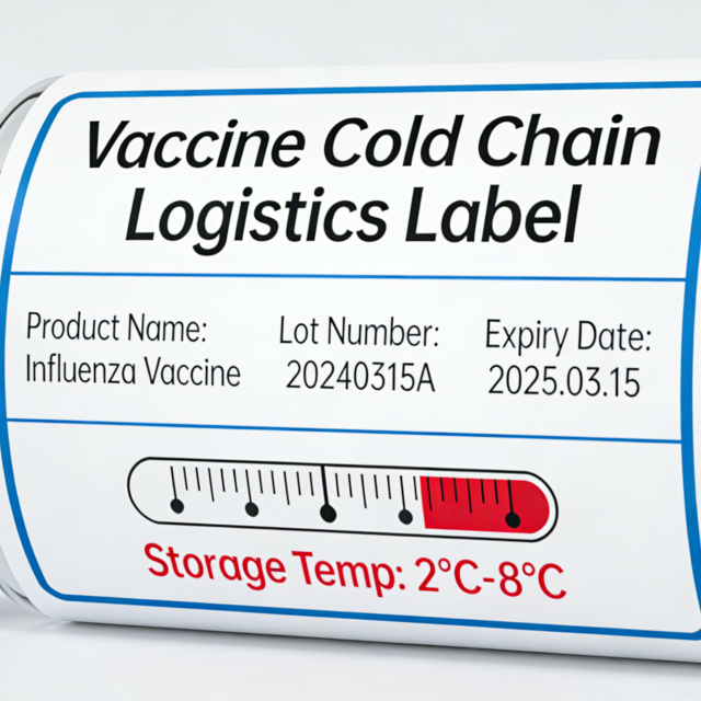Vinyl Synthetic Paper Cold Chain Logistics Labels for Vaccine and Medical Vial Storage at -50&deg;C 