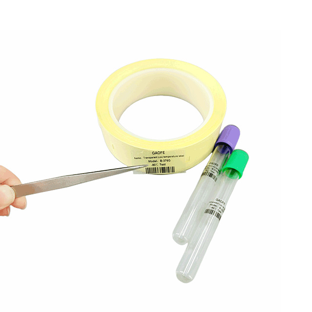 B-376G -80°C Cryogenic Tube Labels Ultra-Low Temperature Resistant Transparent Labels for Biobanking