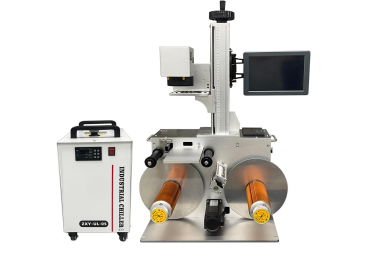 UV Water-Cooled Laser Marking Machine with Label Rewinder | 3W / 5W Precision Laser for Automated Production Lines