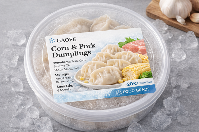 Food Grade Freezer Label Solution for Frozen Dumplings & Meat | Low Temperature Adhesive Labels (-20&deg;C Application)