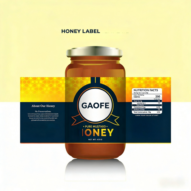 Синтетичний папір, водостійка маслостійка етикетка для банки з медом